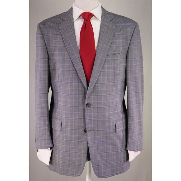 Brooks Brothers Regent BrooksCool Gray/Blue Windowpane 2-Btn Wool Suit 41R - Picture 2 of 12